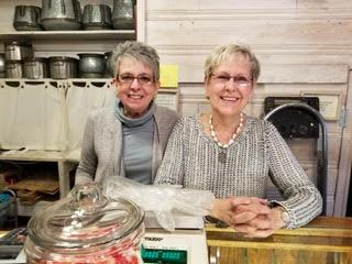 Ginny Paul and Beth Loya at the Morrison Country Store candy counter