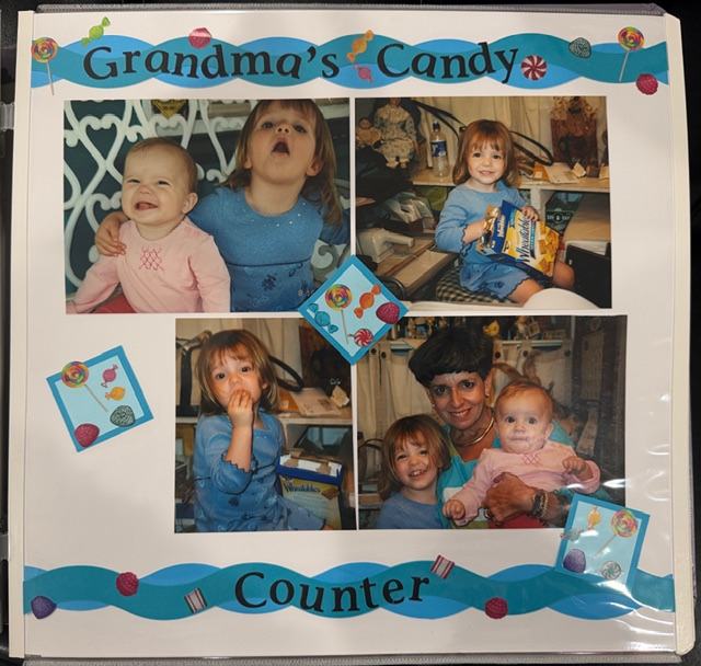 Ginny Paul with granddaughters Vivian and Caroline at Grandma's Candy Counter