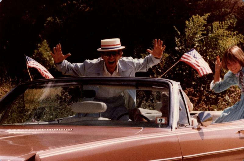 Mayor Rolf Paul riding in Morrison's Fourth of July parade