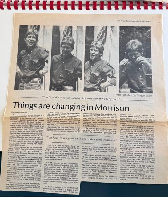 High Timber Times jump page — Things are changing in Morrison