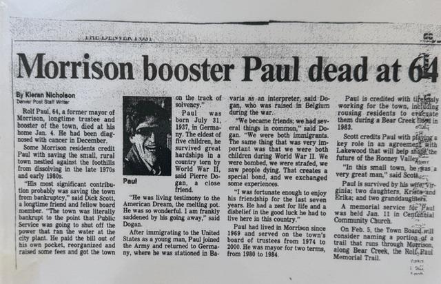 Denver Post obituary, January 2002. The family did not alert the press to Rolf’s passing — they were honoring his preference not to make a fuss. Pierre Dogan, his French neighbor, did not abide by that. He called the Denver Post himself. The obituary exists because Pierre insisted it should. Asked for comment, he was quoted: “I am frankly saddened by the good luck he had to live here in this country.” In French — Pierre’s first language — “I am saddened by his good luck” is a tender construction, the kind of thing one says when grief and gratitude arrive at the same moment. It carries no irony. What Pierre meant was simpler, and warmer: he was moved by how fortunate Rolf had been to make his life in this country he loved. This was the language of a friend who would not let his friend go quietly into the record.
