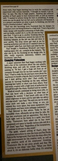 InsideFinishing article column two