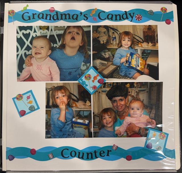 Grandma’s Candy Counter scrapbook page.